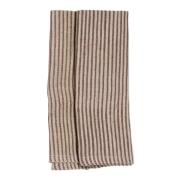 Chamois - Stripe Servett Lin 50x50 cm 2-pack Grå