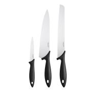 Fiskars - Essential Knivset 3 delar Svart