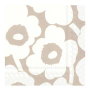 Marimekko - Servett Marimekko Unikko 33x33cm 20-pack Beige/Vit