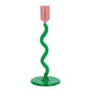 Villa Collection - Styles Ljusstake Glas 19,6 cm Grön/Rosa