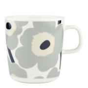 Marimekko - Oiva unikko mugg 40 cl vit/grå/sand/mörkblå