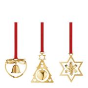 Georg Jensen - Jul 2024 ornament 3-pack hjärta, gran & stjärna guld