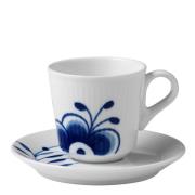 Royal Copenhagen - Blue Fluted Mega Espressokopp med fat 9 cl