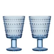 iittala - Kastehelmi Glas på fot 2-pack Aqua