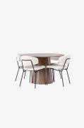 Venture Home - Matgrupp Lanzo med 4st stolar Chico - Brun - Matgrupper...