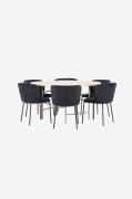 Venture Home - Matbord Copenhagen med stol Edina - Svart - Matgrupper ...