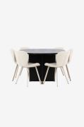 Venture Home - Matbord Strada med Lilja-stol - Beige - Matgrupper - Fr...