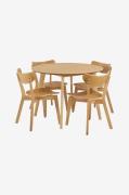 NORDFORM - Roxby matbordsuppsättning Ø 105 cm - Natur - Matgrupper - F...