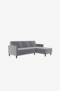 Dorel Home - Bäddsoffa 3-sits med schäslong Presley - Grå - Bäddsoffor...