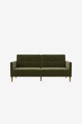 Dorel Home - Soffa 3-sits bäddsoffa Lilly - Grön - 3-sits soffor - Frå...