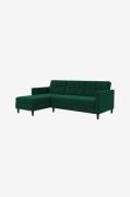Dorel Home - Bäddsoffa 3-sits med schäslong Hartford - Grön - Bäddsoff...
