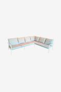 Hillerstorp - Soffa Hånger Hörn Vit ram Dynor grå-beige - Vit - Lounge...