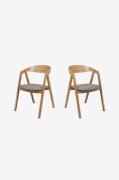 Wood Furniture - Matstol set om två Aldo Tender , ljusgrå - Brun - Sto...