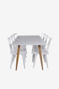 Venture Home - Matgrupp Polar med 6 stolar Mariette - Vit - Matgrupper...