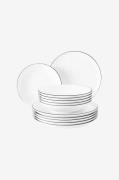 Seltmann Weiden - Middagsset Seltmann Lido Black Line 12 delar - Vit -...