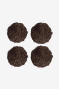 Skinnwille - Sittdyna rund Curly 4-pack - Brun - Sittkuddar & stolsdyn...