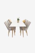 Venture Home - Matgrupp Polar med 6st matstolar Leone - Vit - Matgrupp...