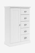 Loft24 - Motala byrå med 1 dörr 5 lådor - Vit - Skåp - Från Homeroom