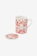 Spode - Mugg- och underläggsset Morris & Co Strawberry Thief Madder - ...