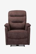 Loft24 - Coullon fåtölj med elektrisk funktion, mikrofiber - Brun - Få...