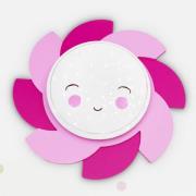 Elobra LED-vägglampa Sun Starlight Smile, rosa