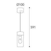 Moretti Luce Hänglampa Silindar 3358, mässing antik/opal