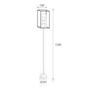 Moretti Luce Gånglampa Cubic³ 3371 mässing antik/klar