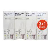 Müller-Licht LED-kronljuslampa E14 5,5W 2 700 K Set 3+1 matt