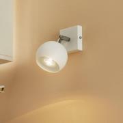 SOLLUX LIGHTING Spotlight till vägg Flame i stål, vit