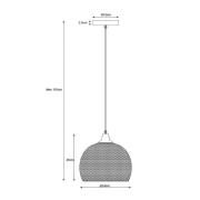 Lucide Mesh-pendellampa, enkel belysning, svart, Ø 22 cm