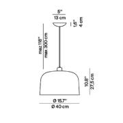 Luceplan Zile pendellampa tegelröd matt, Ø 40 cm