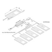 Hera LED-bänklampa Eco-Pad F 5-pack 3 000 K aluminium