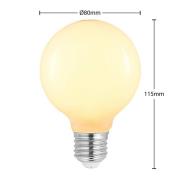 Arcchio LED-lampa E27 8W G80 2,700K dimbar, opal