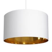 Luminex Hängande lampa Soho cylindrisk 1fl. Ø 40cm vit/guld