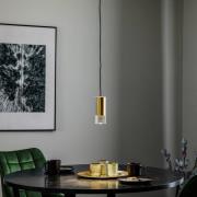 Nowodvorski Lighting Hänglampa Cylinder, klar/mässing, höjd 15 cm