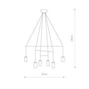 Nowodvorski Lighting Hänglampa Imbria, 6-ljus, längd 93cm, svart