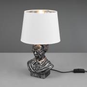 Reality Leuchten Bordslampa Albert i bystform, silver/vit