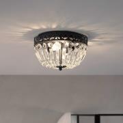 Markslöjd Taklampa Etienne, glaskristaller, Ø 25 cm, svart
