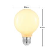 Arcchio LED-lampa E27 8W G80 2.700K dimbar, opal, set om 2