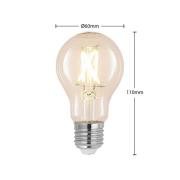 Arcchio LED-filamentlampa E27 6W klar 2.700K dimbar uppsättning om 2