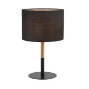 Zambelis Textil bordslampa 20214 metall/trä ljus svart