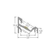 BRUMBERG extra hörnprofil, längd 1 meter, aluminium