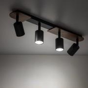TK Lighting Takspotlight Cover Wood, valnöt, 4 lampor