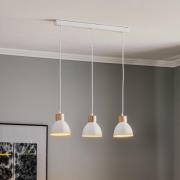 Envostar Tira pendellampa, tre ljuskällor, vit