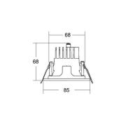 BRUMBERG Apollo Micro facetterad, rund, DALI, 3500 K silver