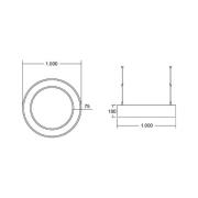 BRUMBERG Biro Circle Ring direkt på/av 100cm silver 4000 K