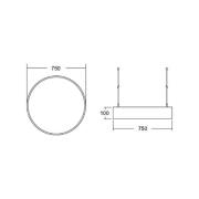 BRUMBERG Biro Circle LED Ø 75 cm, direkt, DALI, vit, 3000 K