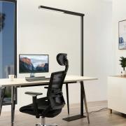 Arcchio LED-golvlampa till kontor Tamilo, svart, metall, 194cm