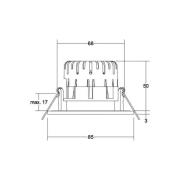 BRUMBERG LED-spot BB20 IP65 on/off anslutningsdosa texturerad vit