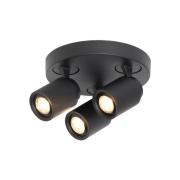 Freelight Razza takspotlight, svart, Ø 28,5 cm, 3-ljus metall